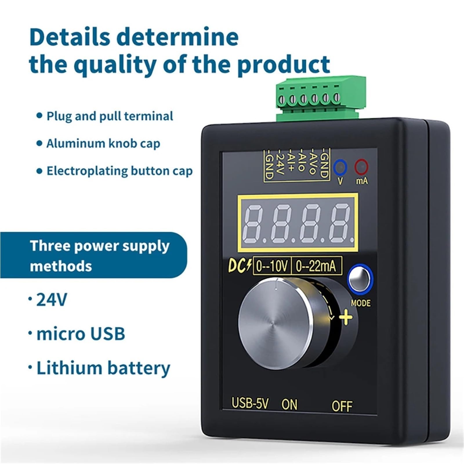 SG-002 4-20mA 0-10V Generador de señal de voltaje analógico digital 0-20mA Calibrador de depuración del transmisor de corriente (sin batería)