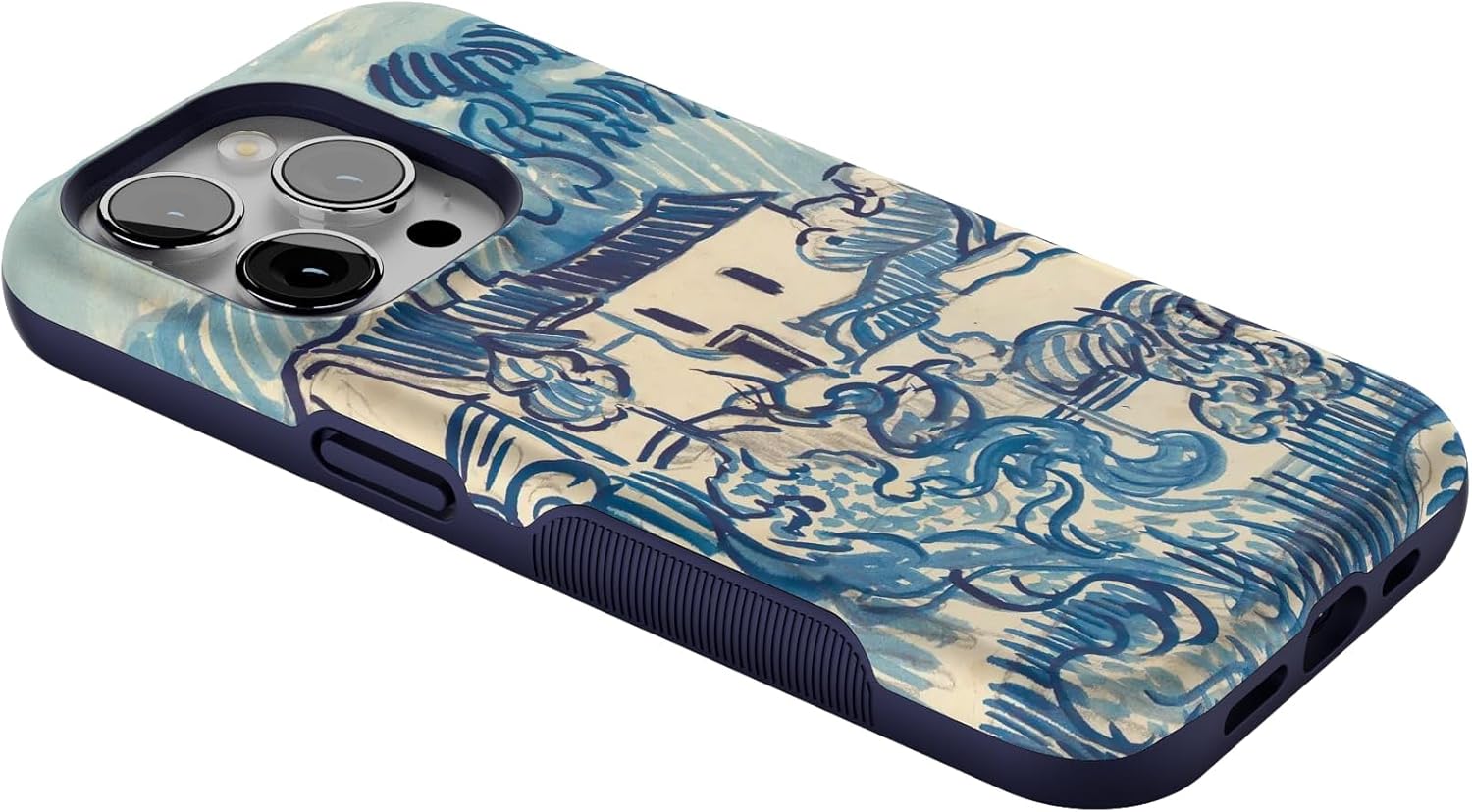 Casely iPhone 15 Pro Case | Van Gogh | Landscape with Houses | Bold Protective Design | Compatible with MagSafe