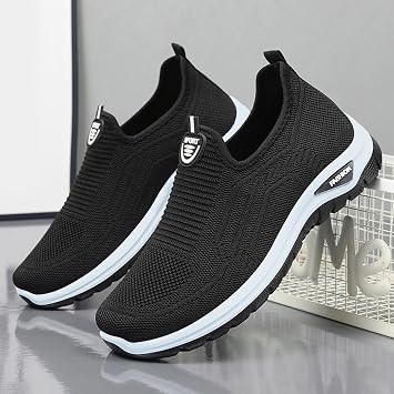 Sports Shoes Men - Men's Fashion Sneakers Lightweight Breathable Mesh Slip On Casual Walking Shoes for Daily Comfort