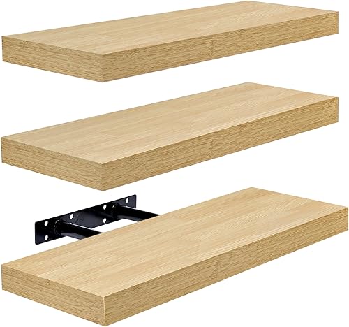 Miniatura 5 de Sorbus Estantes flotantes para pared, estantes de baño montados en la pared para cocina, dormitorio, almacenamiento de baño sobre el inodoro,