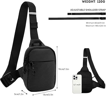 Bolivia's Küçük Askılı Çanta, Ayarlanabilir Omuz Kayışlı Sırt Çantası, Su Geçirmez Crossbody Çanta, Unisex Mini Bel Çantası, Spor ve Günlük Kullanım İçin Şık Sırt Çantası