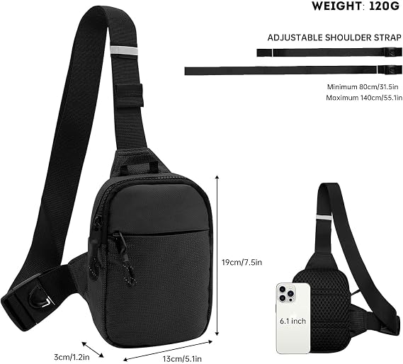 Bolivia's Küçük Askılı Çanta, Ayarlanabilir Omuz Kayışlı Sırt Çantası, Su Geçirmez Crossbody Çanta, Unisex Mini Bel Çantası, Spor ve Günlük Kullanım İçin Şık Sırt Çantası