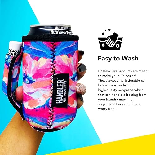 Miniatura 9 de Lit Handlers Soda Can Handle  Mangas enfriadoras de latas de 12 onzas material de neopreno para cerveza, refrescos y otras bebidas  Aislador de