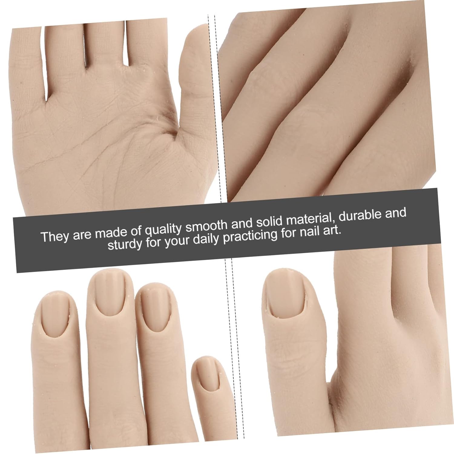 NOLITOY Nail Art Supplies Fake Hand Manicure Prosthetic Nail Training Hand Kit