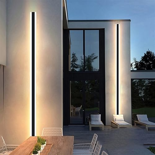 RILEWA Long Strip Wall Light Modern Outdoor Lighting Lamp, 110V 220V Hanging LED Lighting Fixtures，IP65 Waterproof Anti Rust,for Garden Porch,Bedroom Bedside,Hallway (Warm White, 95inch)