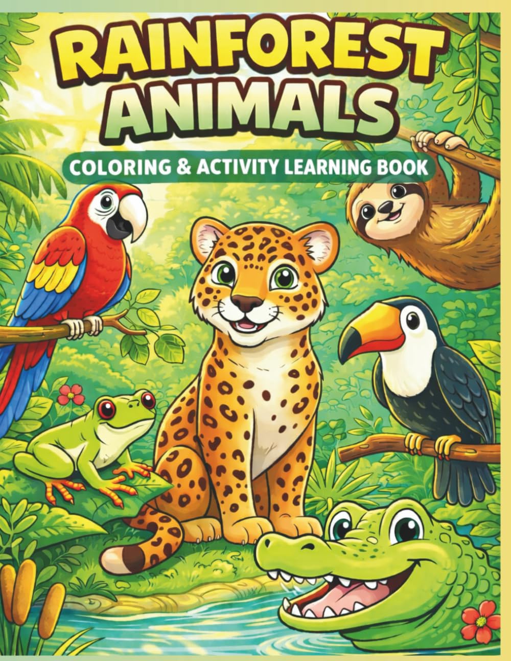 Rainforest Animals: Coloring & Learning Activity Book