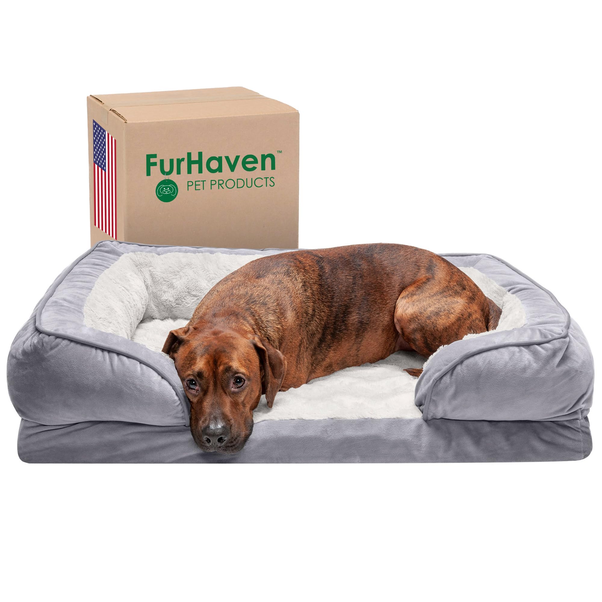 Snapklik.com : Furhaven Memory Foam Dog Bed For Large/Medium Dogs W ...