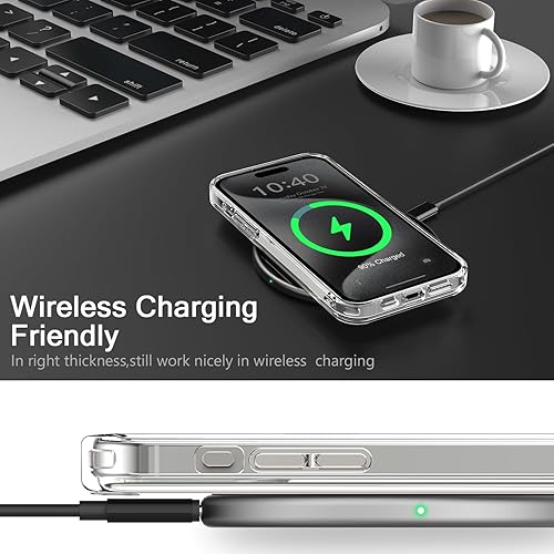 Miniatura 5 de bicol Funda compatible con iPhone 15 Pro Max, funda transparente con diseños de moda para niñas y mujeres, ajuste delgado, a prueba de golpes, funda