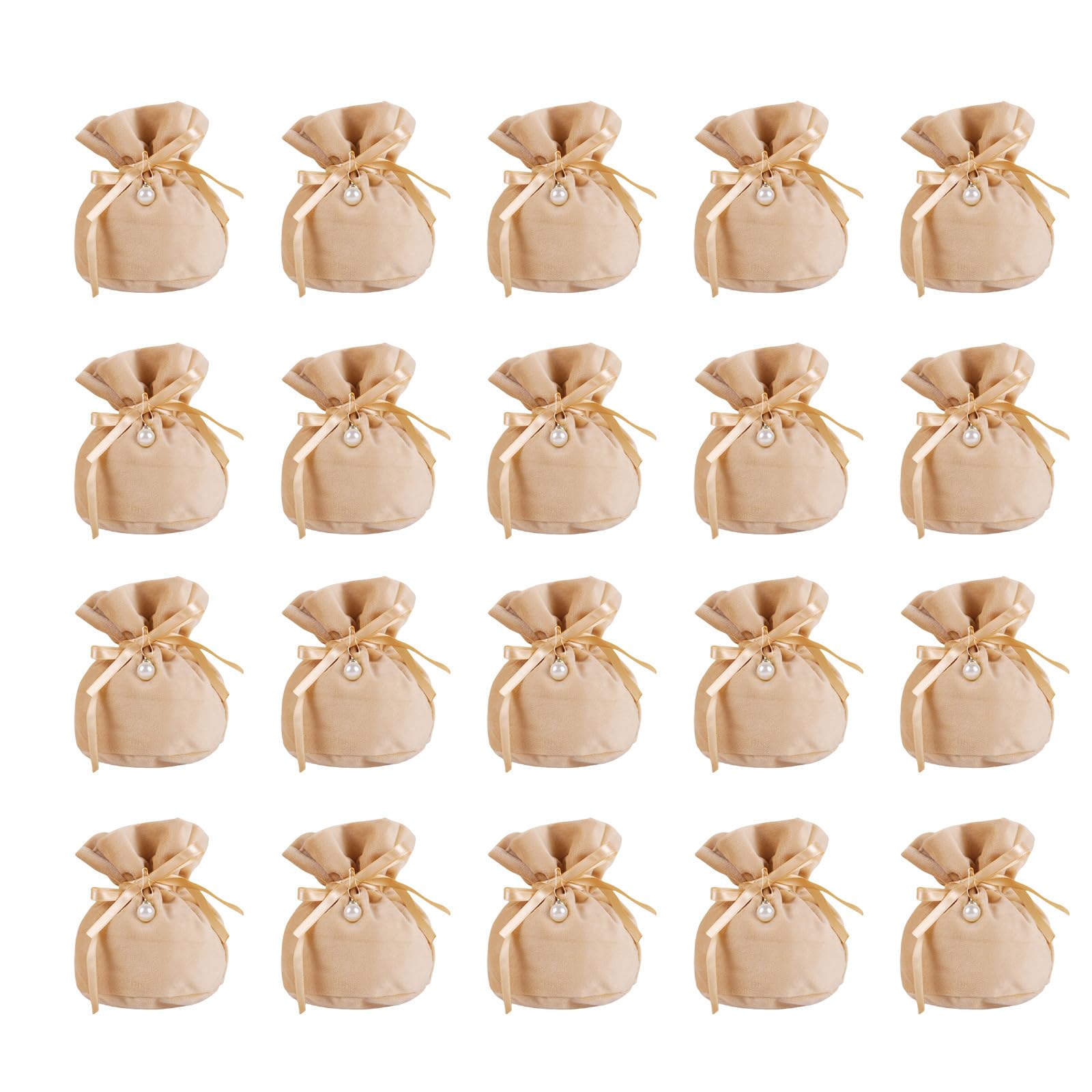 Buxuaaaa Yellow 20Pieces Elegant Plush Candy Bags Gift Pouches Soft Plush Candy Pouches For And Gift Storage At Celebration Chocolate Packaging Bags