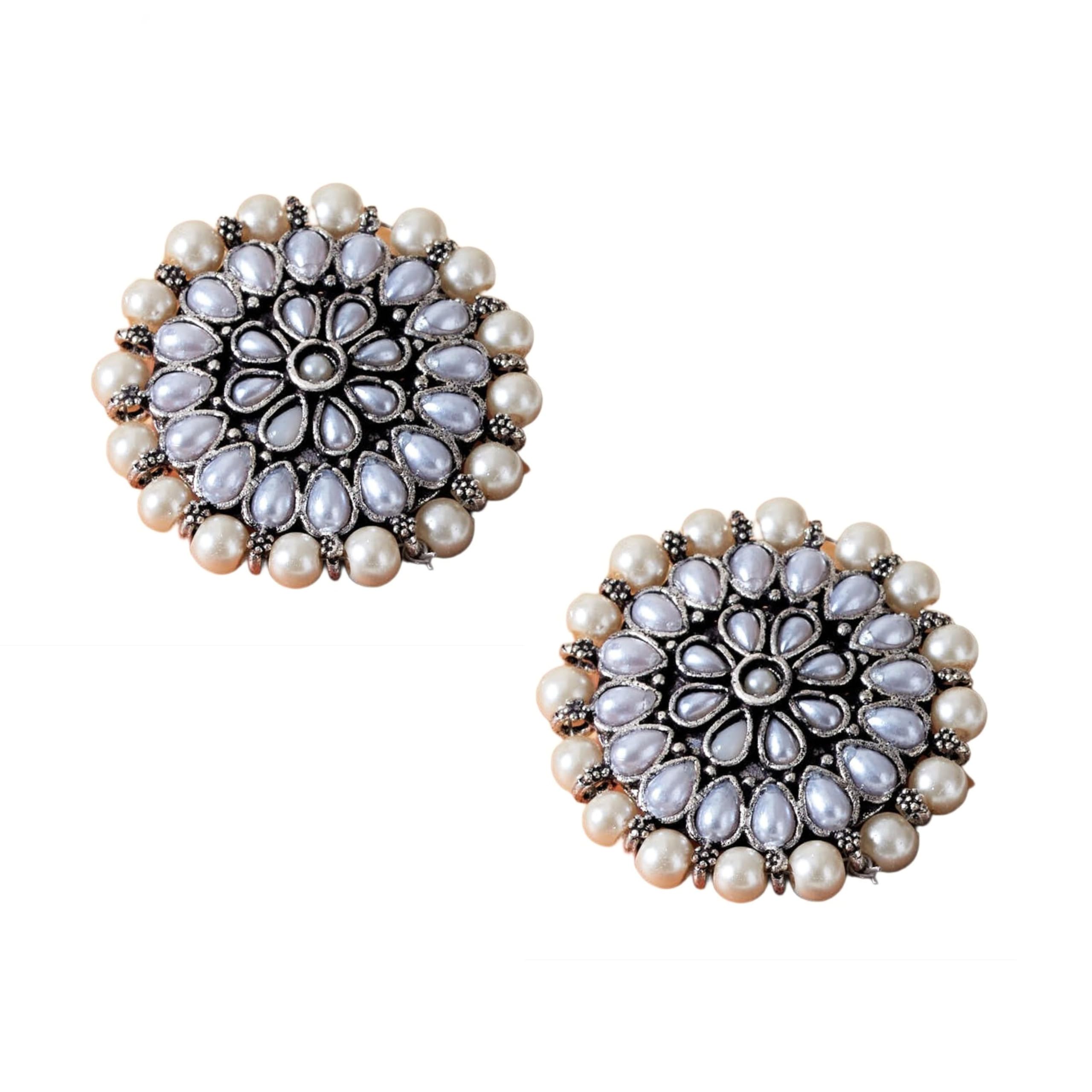 See full amazon price history chart for UnfoldSelf Silver Oxidised Plating Brass Mandala Design Floral Stud with Red Stone Enamelled Oxidized Round shaped Stud Earrings for Women and Girls - White UnfoldSelf Silver Oxidised Plating Brass Mandala Design Floral Stud with Red Stone Enamelled Oxidized Round shaped Stud Earrings for Women and Girls - White (B0D14W912Z) Amazon Price History, Amazon Price Tracker