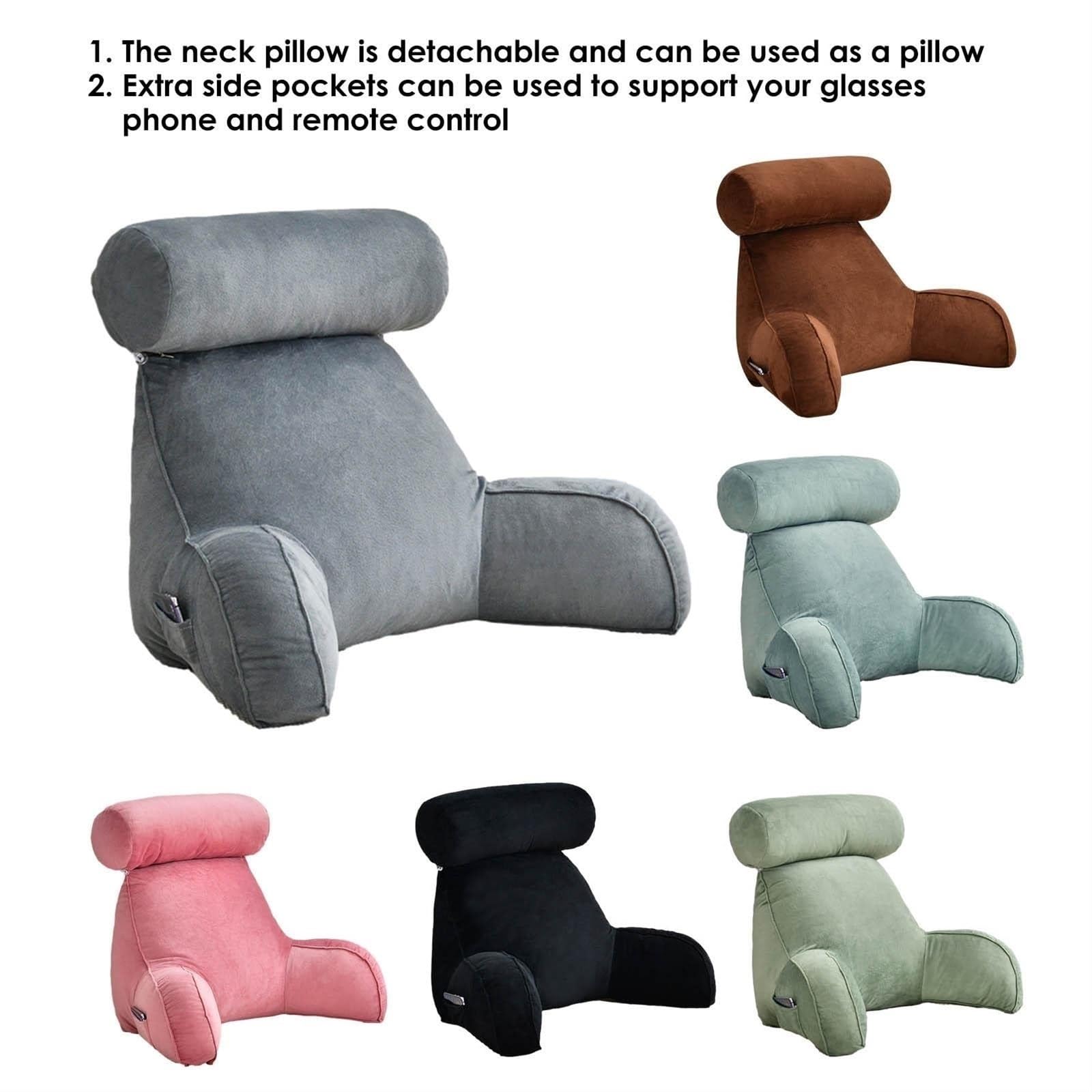 Coussin de lecture ergonomique avec accoudoirs - Coussin portable pour le cou et les bras pour canapé-lit et fauteuil - Confort et soutien (vert, 75 x 40 x 40 cm)