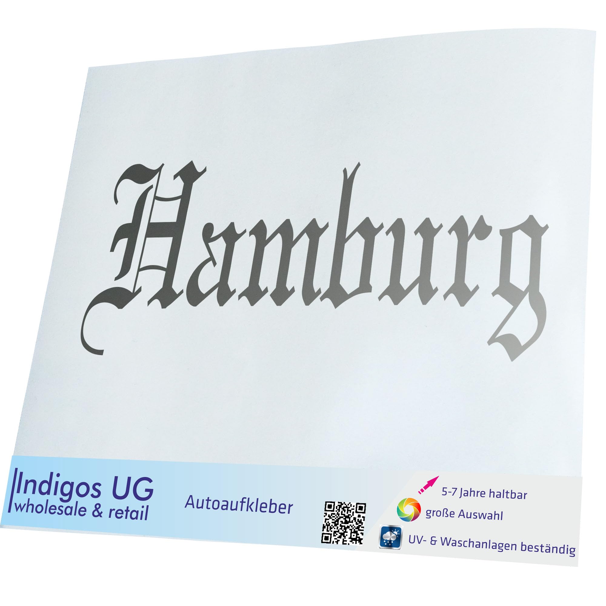 INDIGOS UG Adesivo JDM Die Cut Per Auto | Città | 200 X 80 Mm Bianco | Pellicola Oracal 651