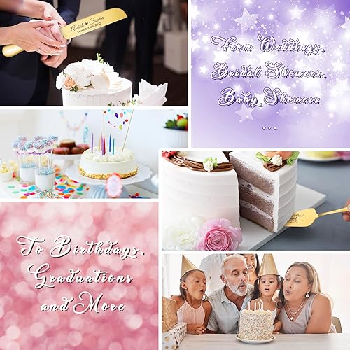 Miniatura 6 de Juego personalizado de corte de pasteles para bodas, juego de cuchillos y servidores de acero inoxidable, cortador de pasteles y servidor de