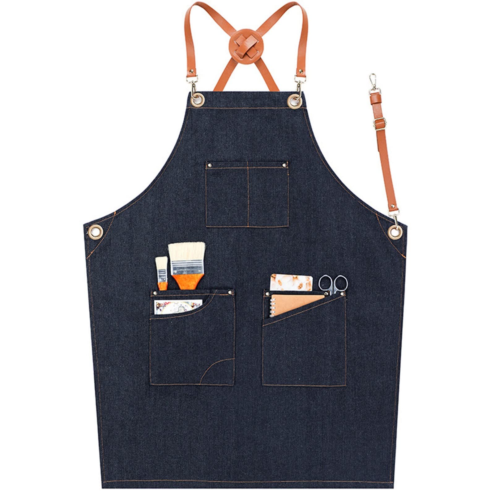 Tool Apron for Men with Pockets,Waxed Canvas Carpenter Apron,Heavy Duty Canvas Carpenters Aprons (Color : Blue, Size : XL)