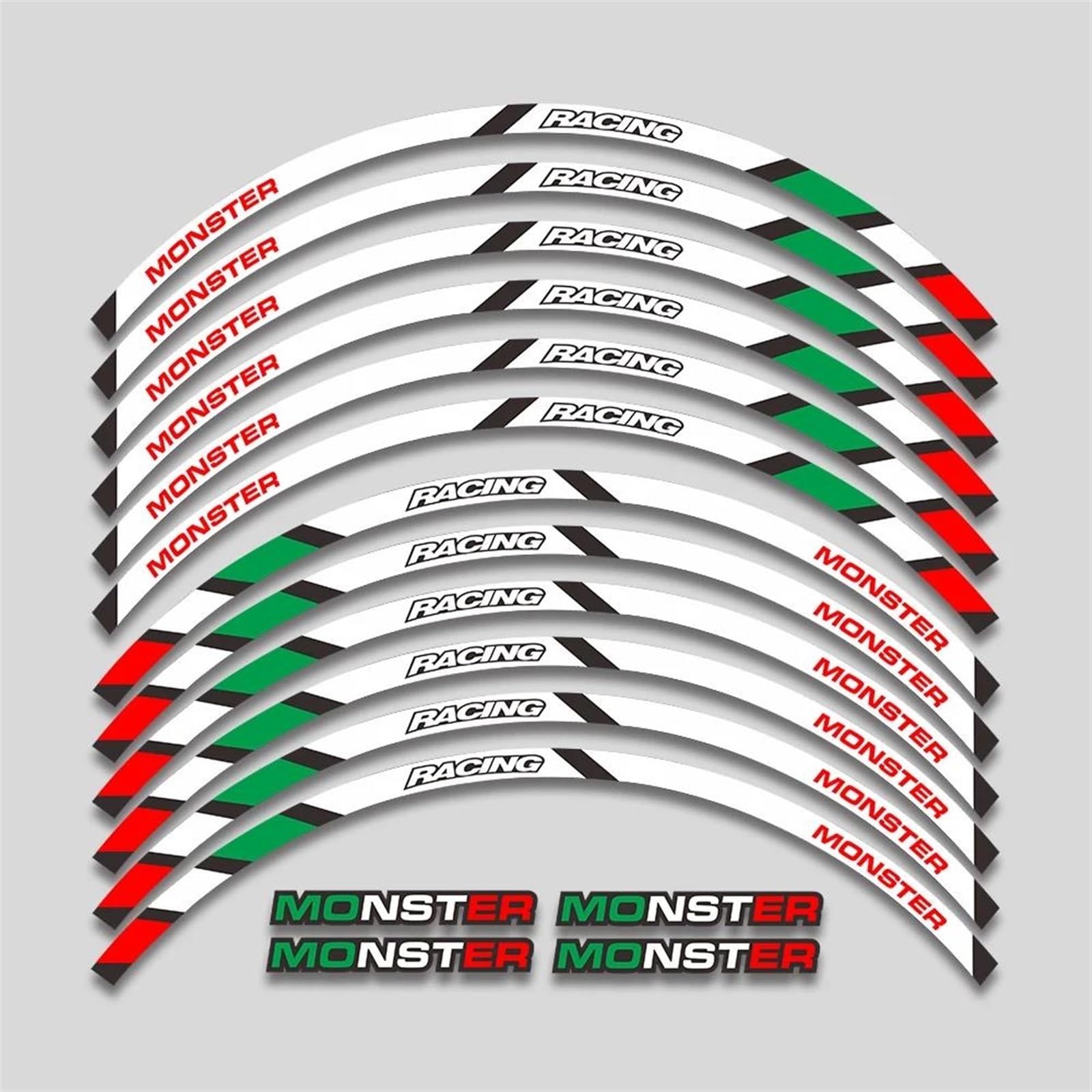 Motorcycle Wheel Stickers Stripes Reflective Rim for Ducati for Monster 695 696 795 796 1100 1100S 797 821 Decorative(Color14)