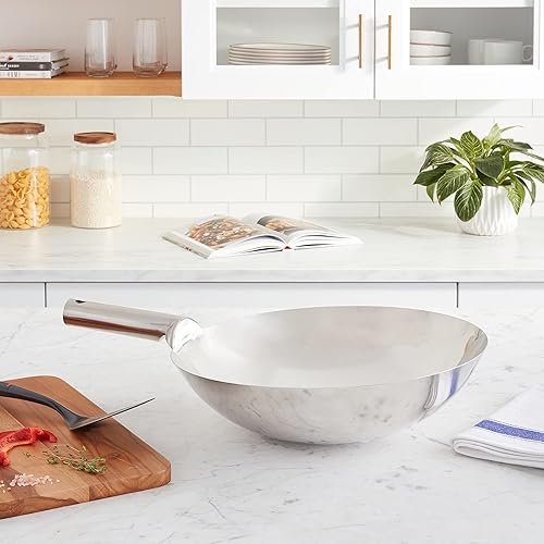Miniatura 4 de winco wok-14N Acero Inoxidable Nailed conjunta Wok 356cm