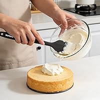 Vista 3 de NileHome - Juego de espátulas de silicona, 6 piezas, utensilios de cocina de grado alimenticio con cepillo de silicona, espátula de goma resistente