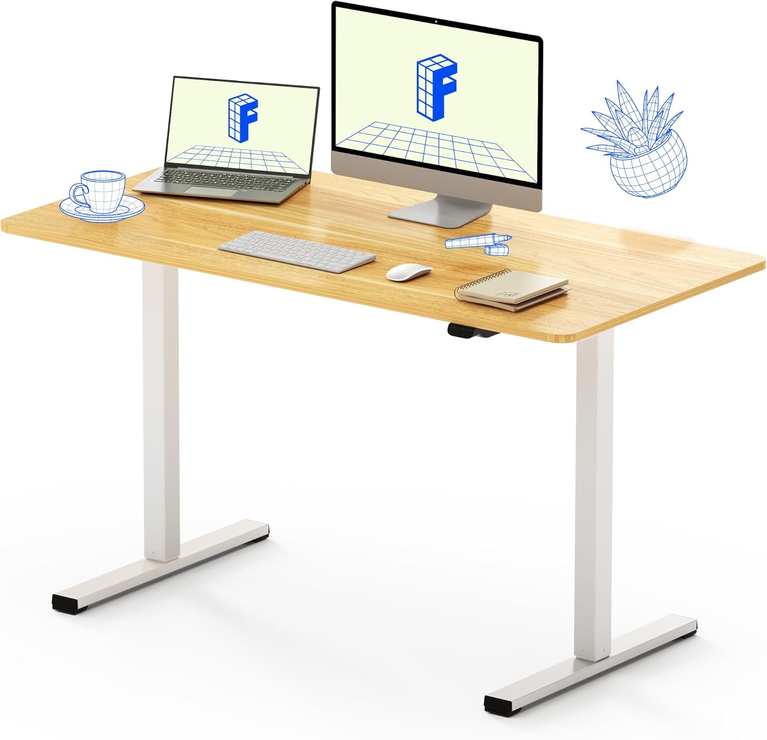 FLEXISPOT Standing Desk 48 x 24 Inches WholePiece Desktop
