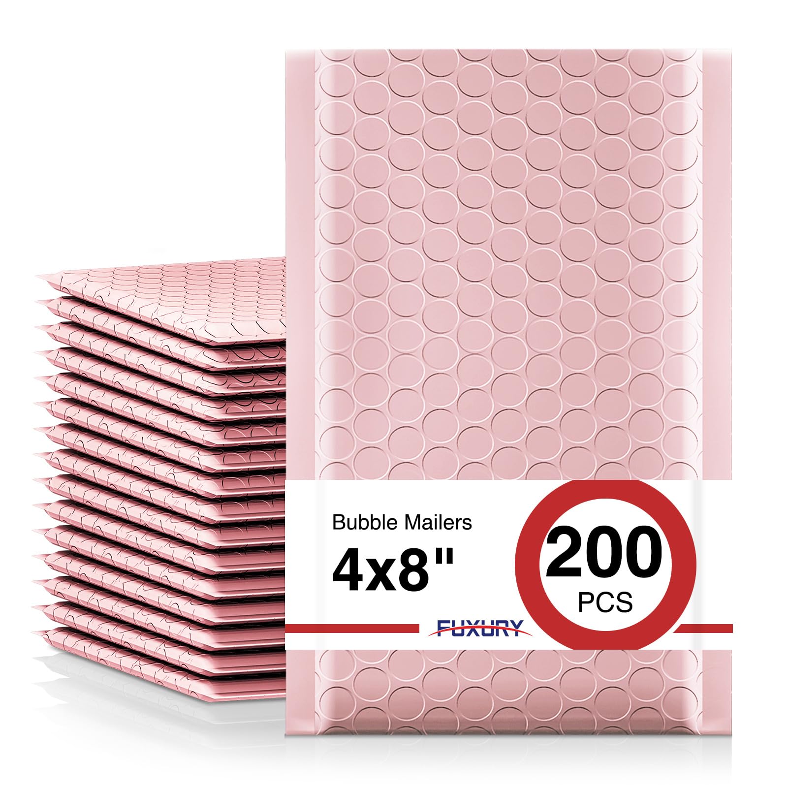 Fuxury Sakura - Sobres acolchados impermeables de burbujas de 4 x 8 pulgadas, paquete de 200 sobres acolchados impermeables, sobres de burbujas autosellados, sobres acolchados para pequeñas empresas,