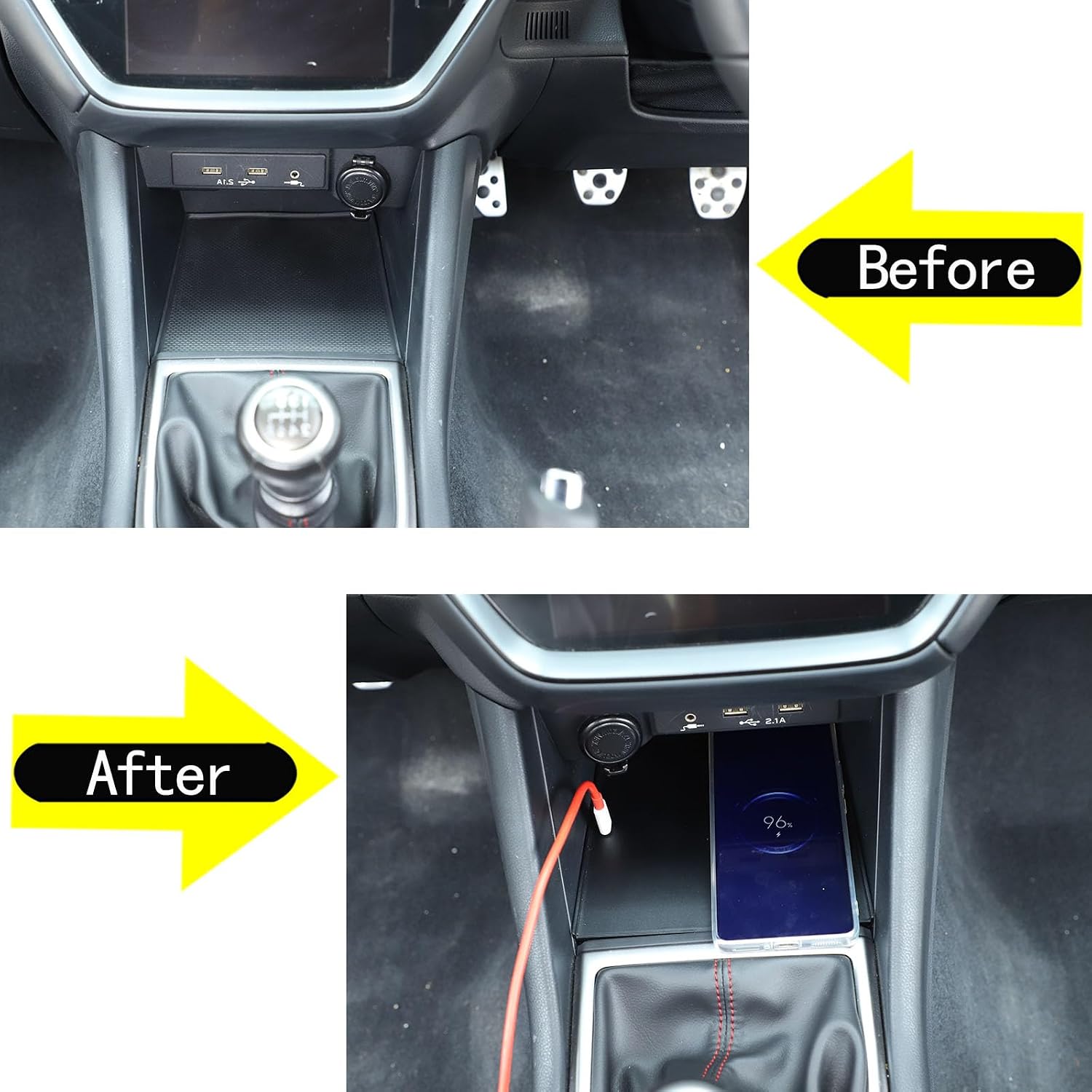 Wireless Car Charger Pad Compatible with Subaru WRX 2022-2026,15W Car Qi Non-Slip Cordless Charging Mat Accessories