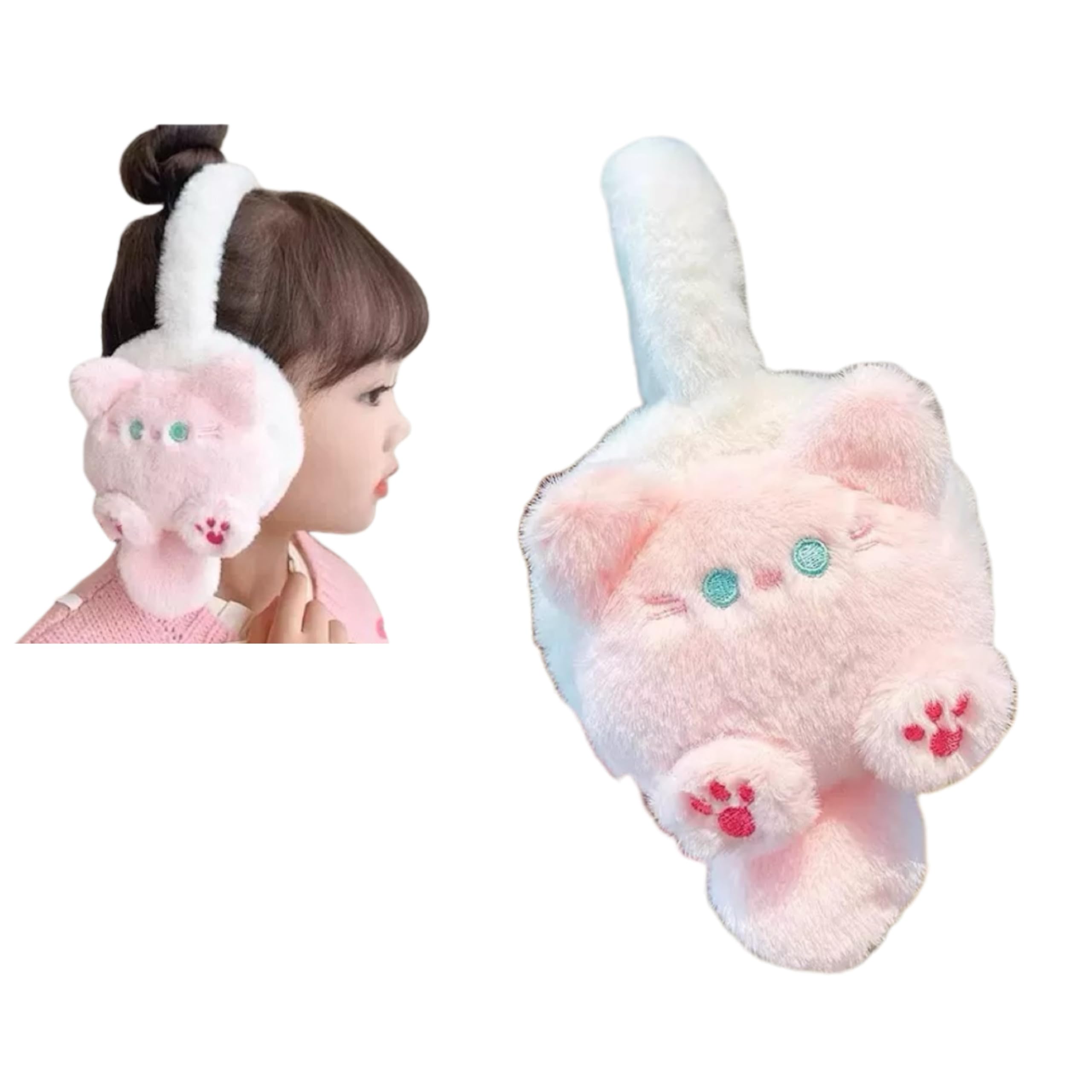 Gs Forever Boys Cat Kids Girl Earmuffs Winter Fleece Thermal Outdoor Warm Plush Ear Warmer (Cat)