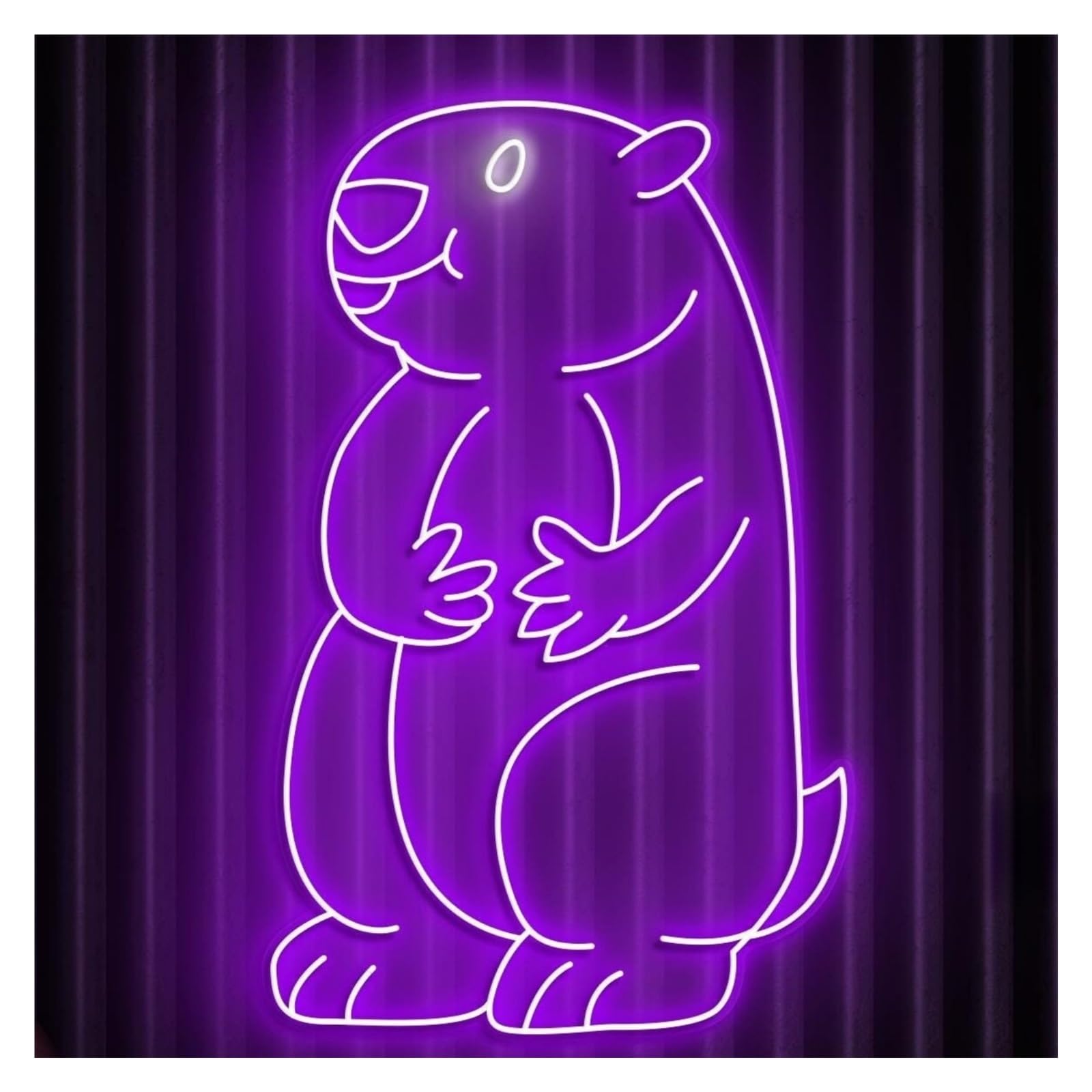 RONGCH Hanging Art Signs Groundhog Neon Sign, Suitable for Nursery Home Decor with Brightness Adjustable 44cm