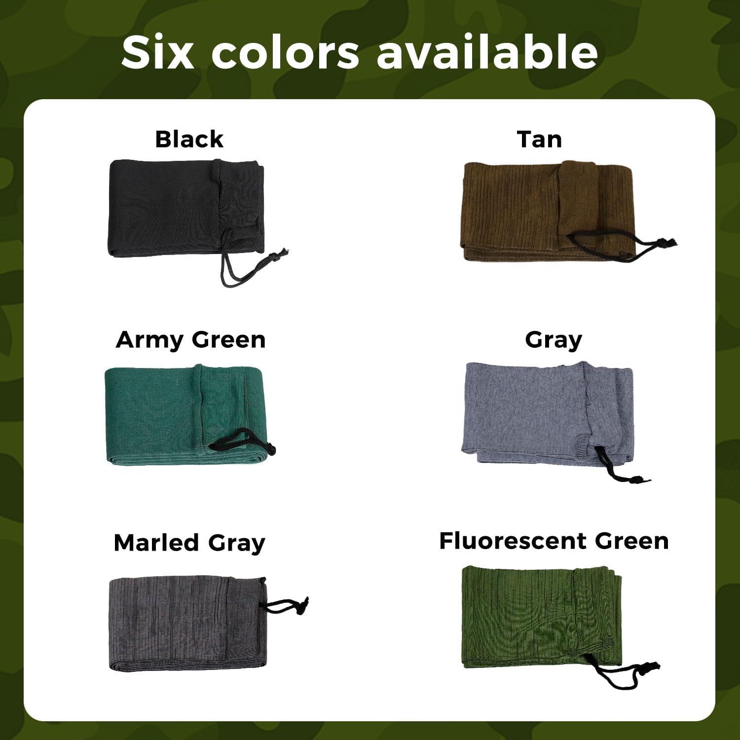 6 Pack Gun Socks for Rifles and Shotguns – Extra-Long 54" Silicone-Treated Knit Rifle & Shotgun Sleeves, Protective Gun Storage Socks for Firearms with/without Scopes