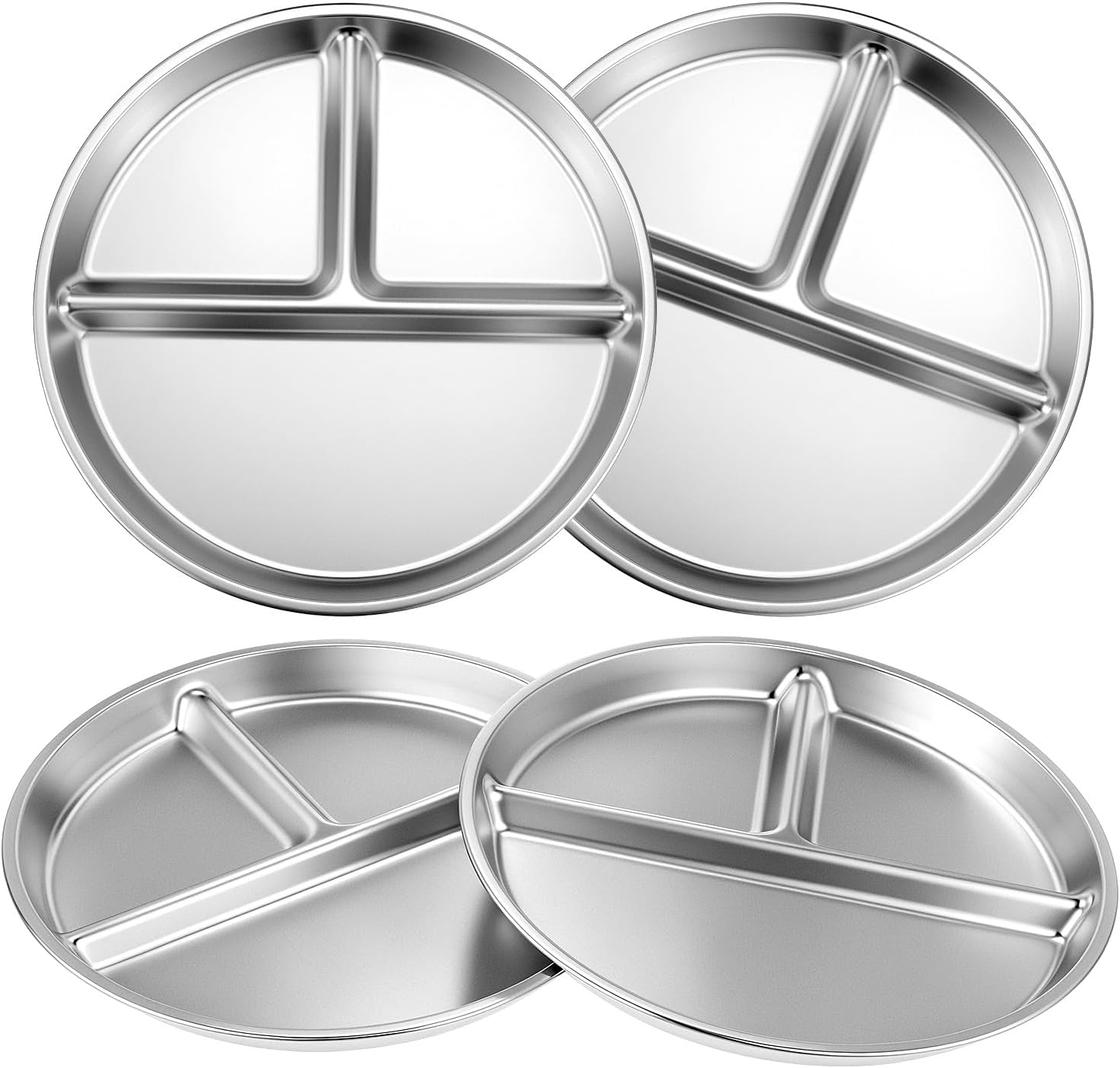 QWORK 304 Stainless Steel Portion Control Plates
