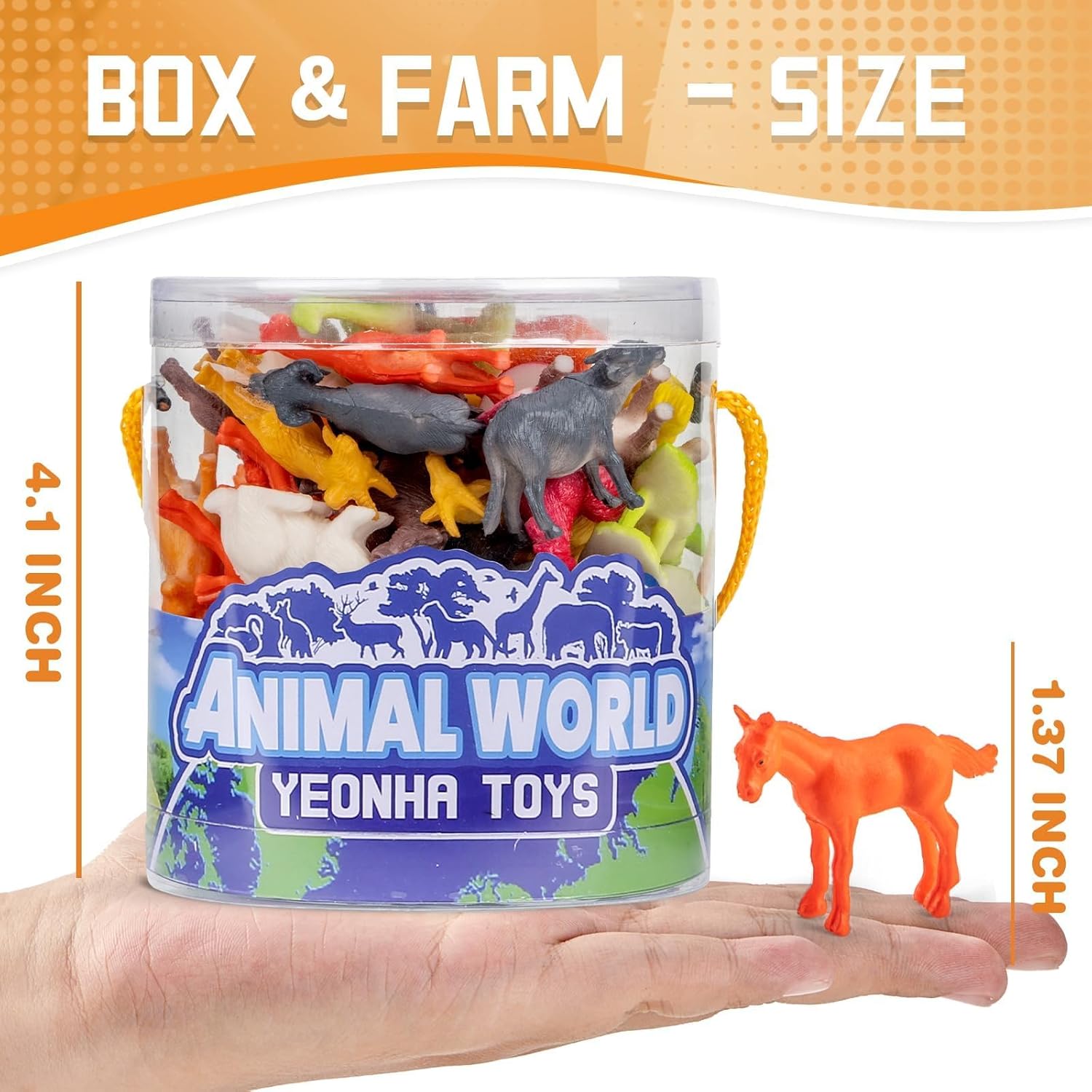 Mini Farm Animal Figurines with Gift Box, 60 Pcs Realistic Tiny Plastic Animal Toys for Toddlers, Farm Themed Party Decoration, Christmas Easter Thanksgiving Favors, Birthday Gifts, Cupcake Topper