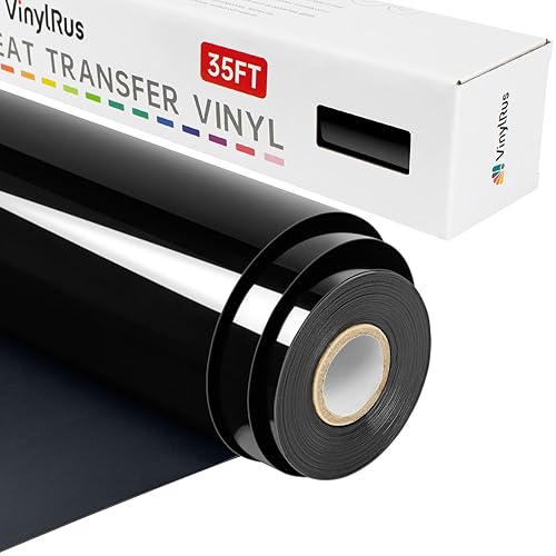 VinylRus Vinilo de transferencia de calor, rollo de vinilo negro para planchar de 12 pulgadas x 35 pies, vinilo HTV para Silhouette Cameo, Cricut, disponible en Yaxa Colombia