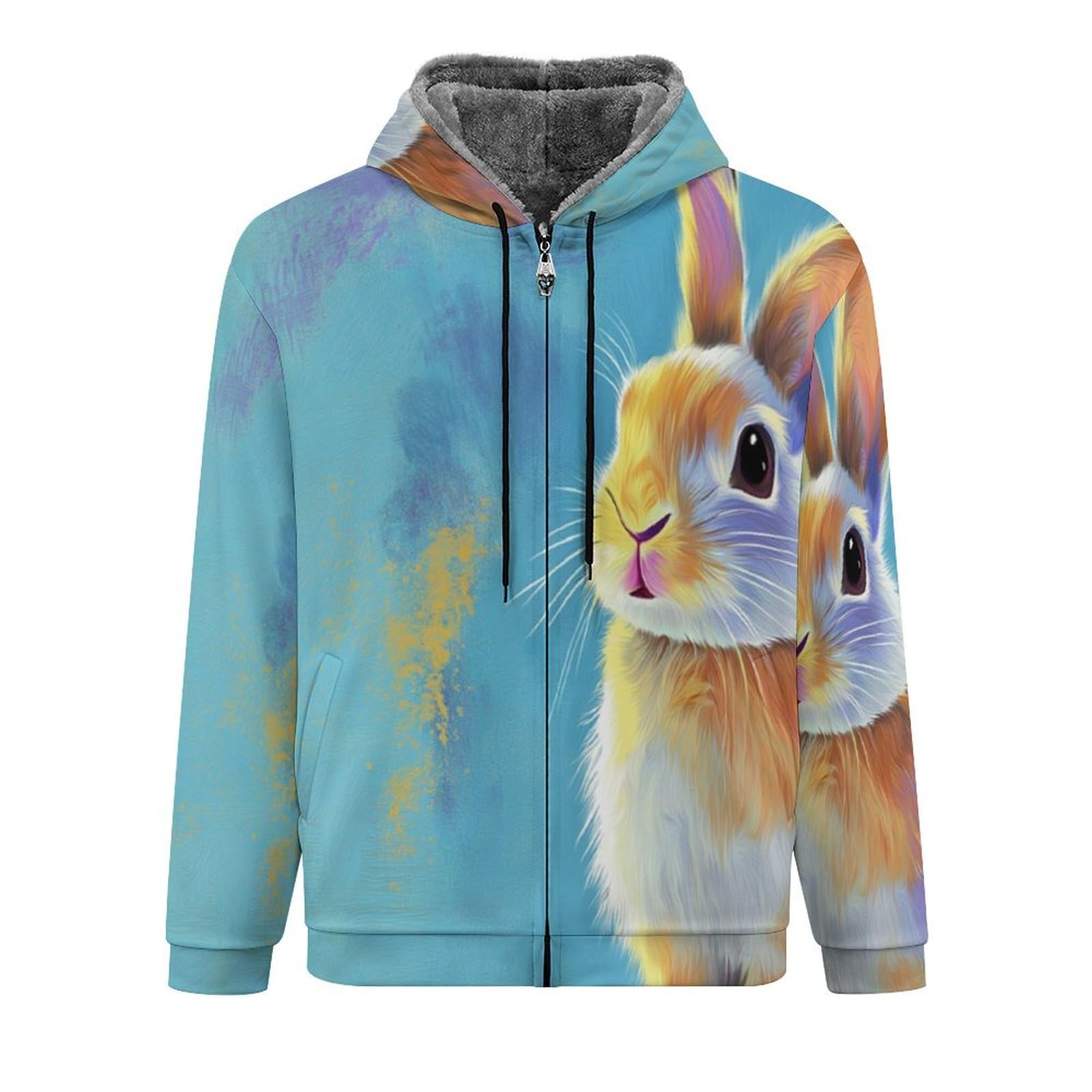 Sweat à capuche zippé style lapin pour vos week-ends cocooning - 8