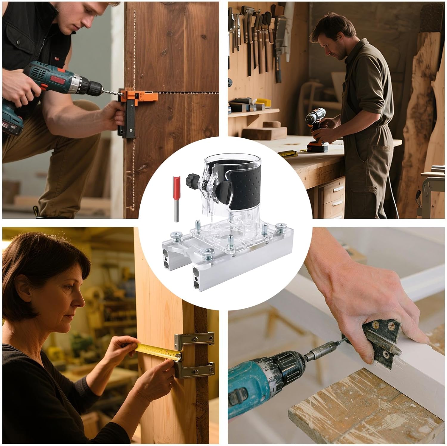 Router Edge Guide, Trimming Machine Fastening Bracket, Non-Slip Router Mounting Tool, Adjustable Woodworking Guide, Precision Carving Grooving Engraving Aid, Workshop Home Garage Crafts Industry