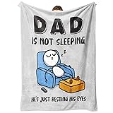 Funny Birthday Gifts for Dad Husband, Dad is Not Sleeping Blanket, Dads Gifts from Daughter Son, Super Soft Throws Blanket for Couch and Napping, 60' x 50' (Gray) Gray 60' x 50'
