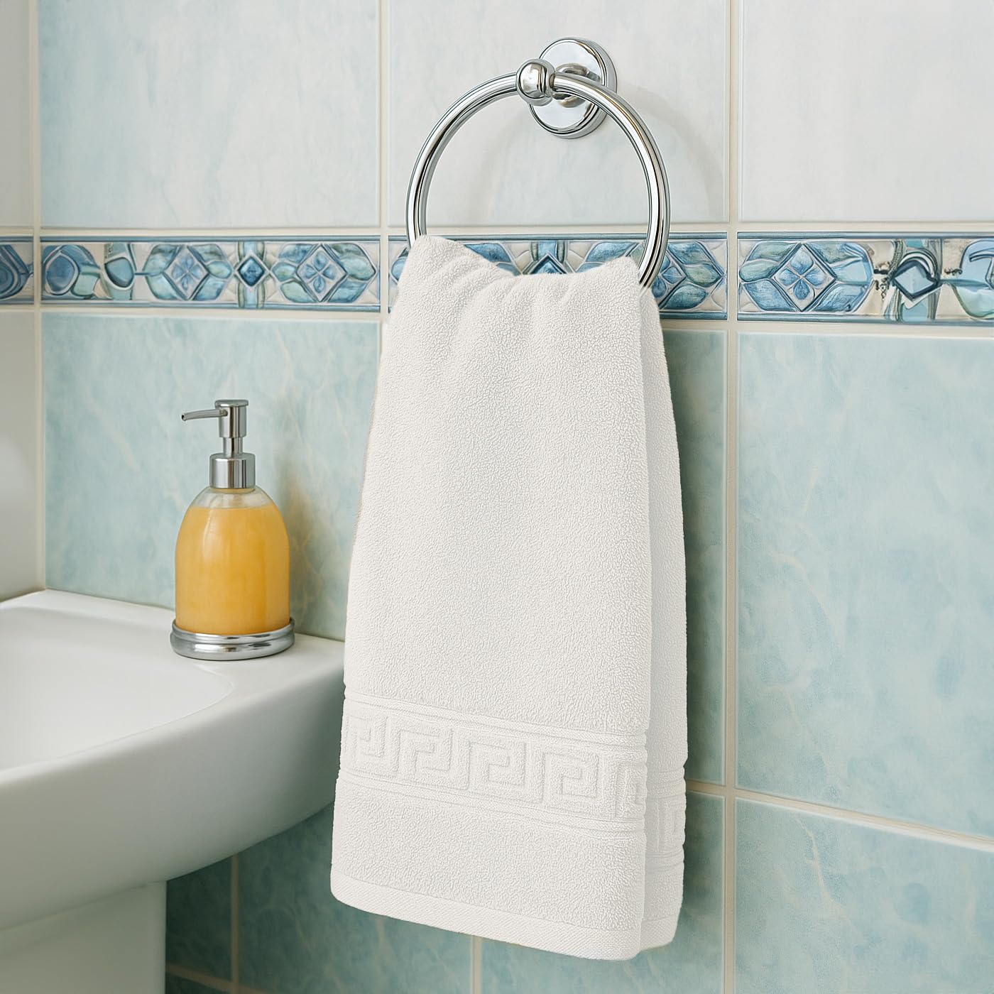 nice homeit Set 6 Asciugamani viso e mani 40x60 cm –Asciugamani bagno in 100% Cotone Filato ad Anello – Extra Morbido e Assorbente. MADE IN ITALY