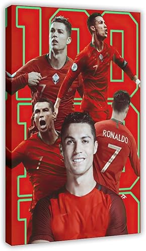 BFXLMKI Cristiano Ronaldo - Póster motivacional de fútbol para pared de dormitorio, estilo marco, estilo marco, 12 x 18 pulgadas (11.8 x 17.7 in)