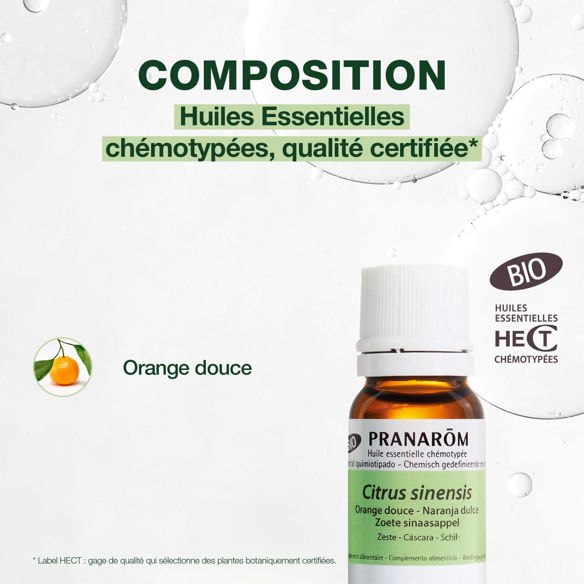 PRANAROM Aceite Esencial Naranja Dulce Bio – Estrés y Digestión – 100% Puro y Natural – HECT – 10 ml