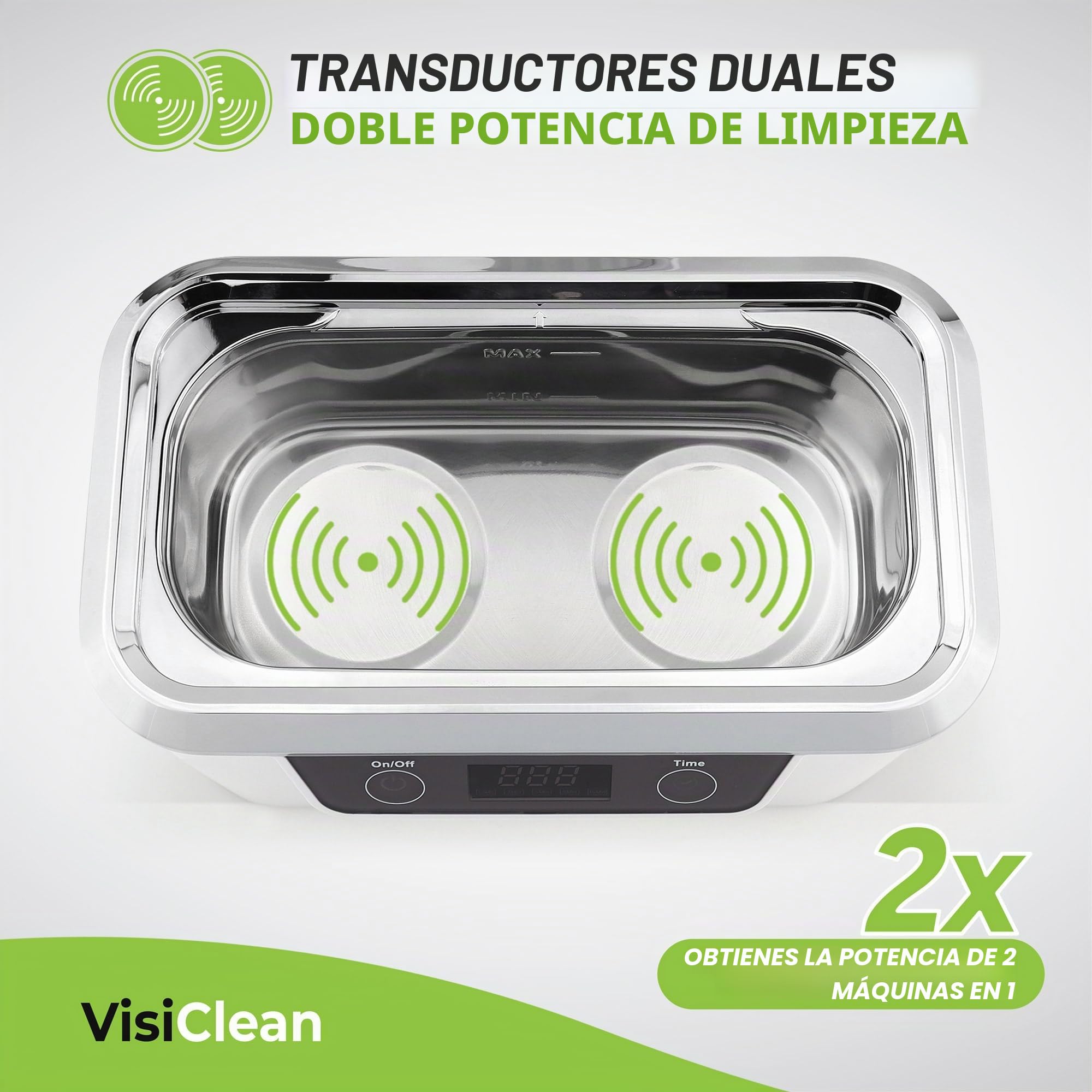 InVisiClean IC-2755 - Máquina limpiadora ultrasónica Profesional para Joyas, Diamantes, anteojos, Gafas de Sol, dentaduras postizas y Anillos