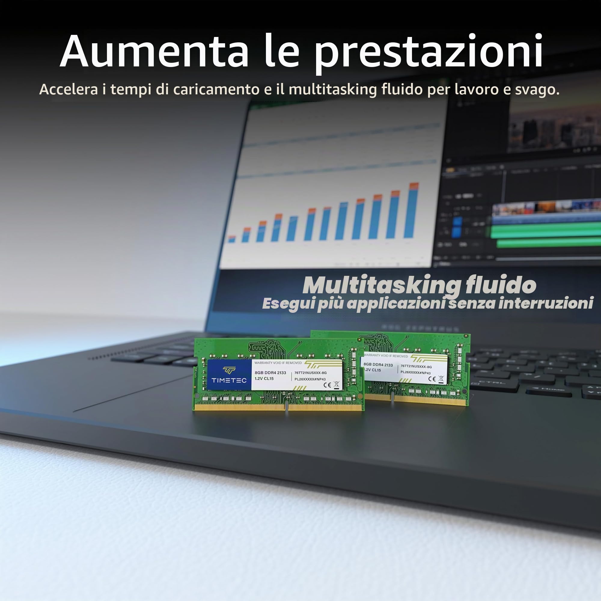 Timetec 8GB DDR4 2133MHz (PC4-2133P) PC4-17000 SODIMM RAM per laptop, mini PC e computer All-in-One – Non-ECC Unbuffered, 260 pin, 1,2V CL15 modulo di memoria