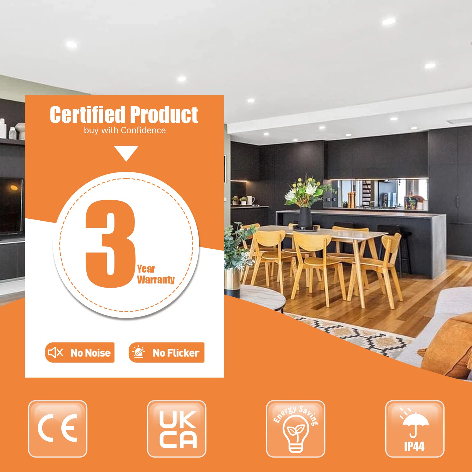 Tomosu Pack 20 Downlight LED Techo Empotrable Extraplano Redondo, 10W 1000LM, Blanco Natural(4000K), IP44 Corte 115-125mm, AC 220-240V, Foco Empotrable LED Techo Ojo de Buey