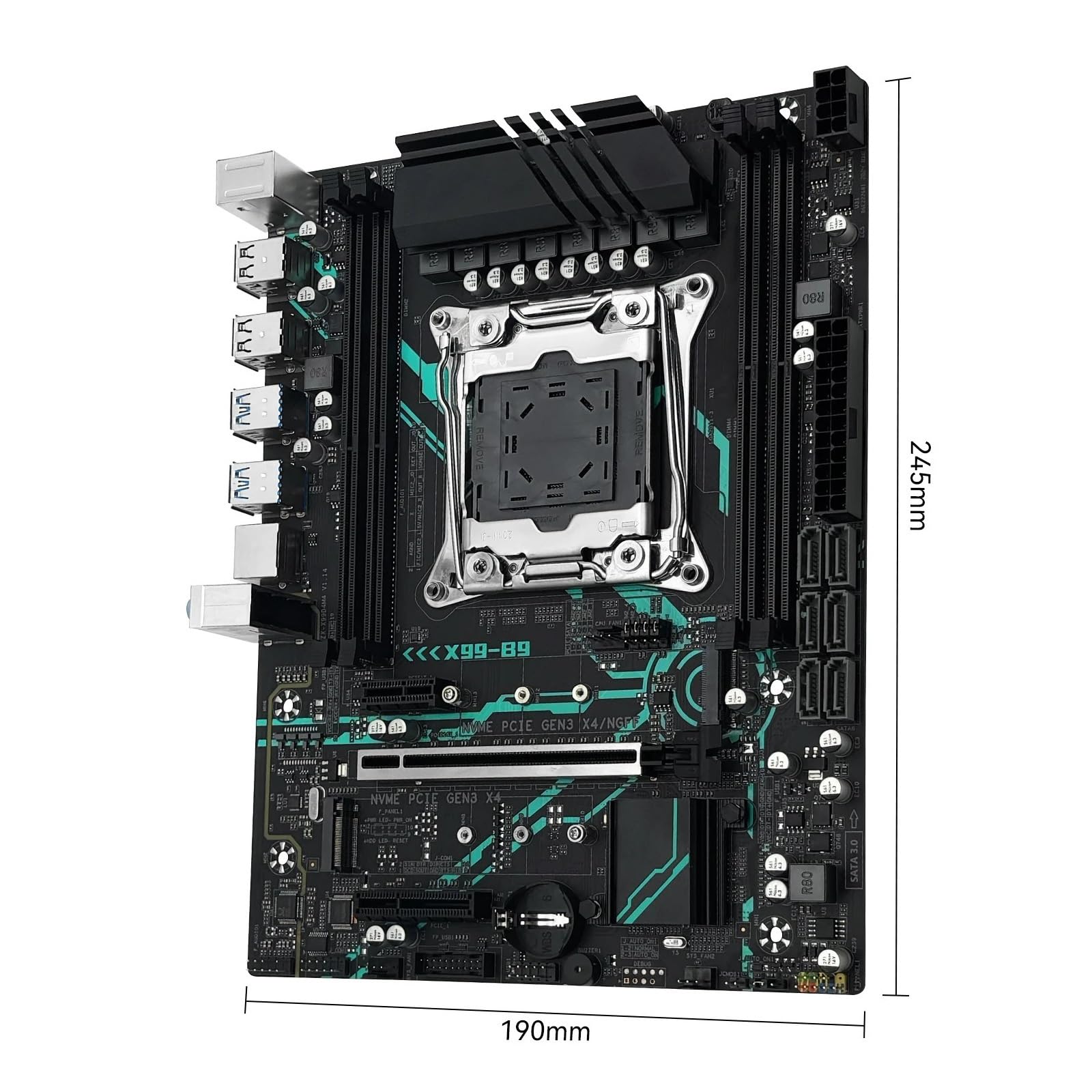 Combo de Placa Base X99 B9 con procesador LGA2011-3 Xeon E5 2650 V4 Opcional y ECC DDR4 16 GB R-Am M.2 NVME SATA M-ATX(Motherboards)