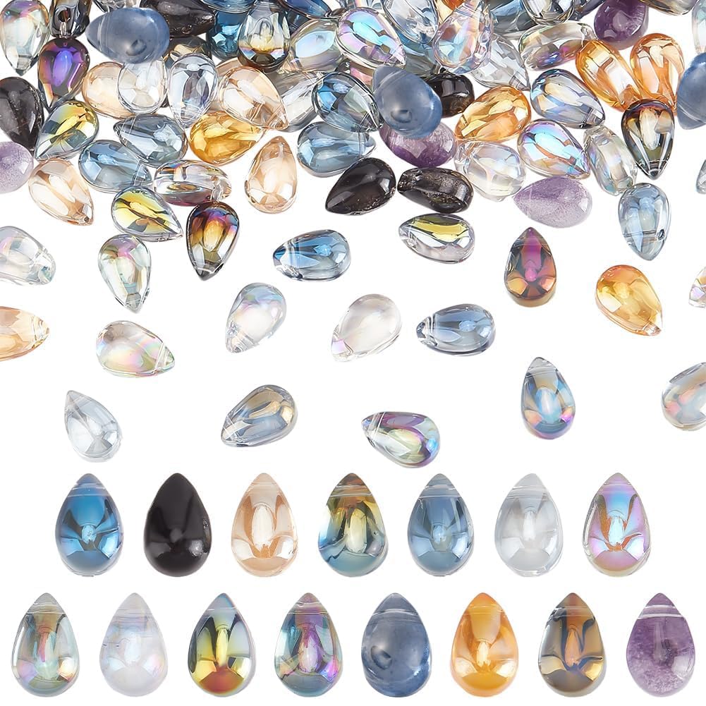 Pendentifs en verre galvanisé scintillants de 6x9mm pour bijoux raffinés