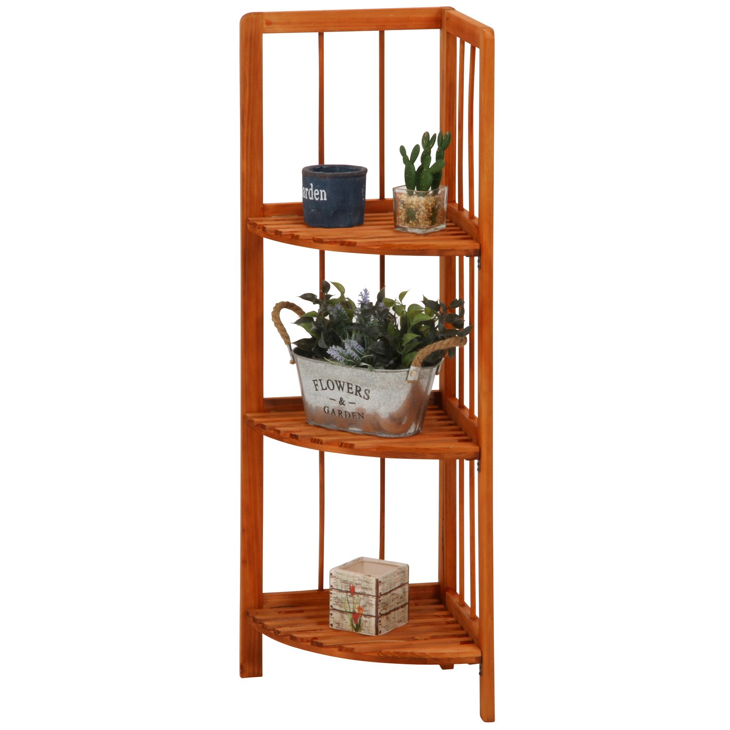 Amazon｜不二貿易(Fujiboeki) コーナーラック 3段 高さ85cm ブラウン