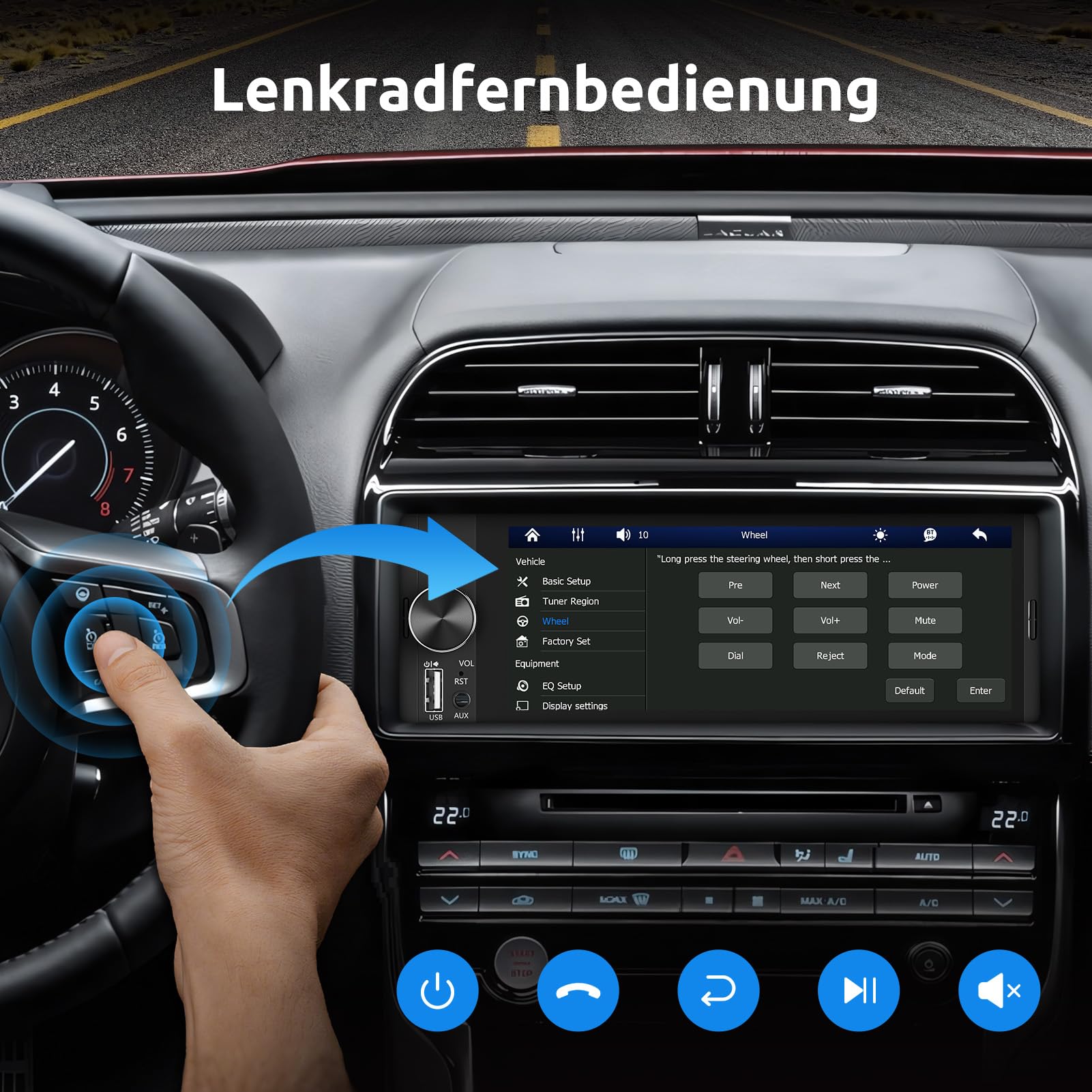 ESSGOO 6.36 Zoll 1 DIN Autoradio mit Wireless Carplay und Android Auto, HD IPS Bildschirm Auto Display Bluetooth Radio mit Rückfahrkamera Mirror Voice Control Mirror Link FM