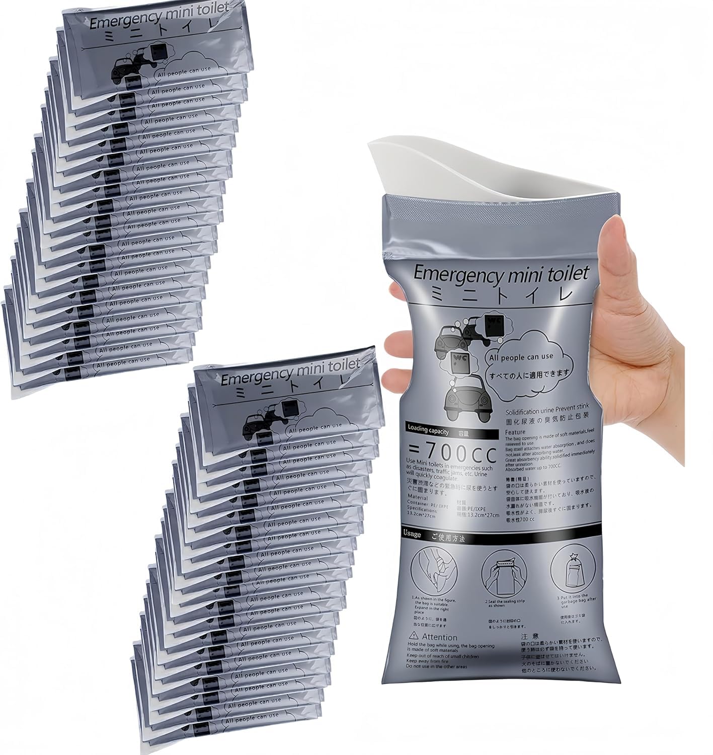 CHIPAR Disposable Urine Bags Portable Toilets Universal Urine Bag Vomiting Bag Emergency Toilet On The Go Pee Bag for Men Women Children Camping Driving Travel Car Traffic-image-9