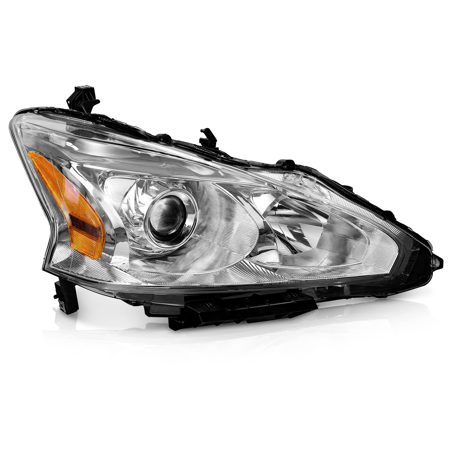 Headlights Assembly for 2013-2015 Nissan Altima, Headlight Replacement for 13-15 Nissan Altima Chrome Housing Amber Reflector Right Passenger Side (DOES NOT FIT XENON/HID)