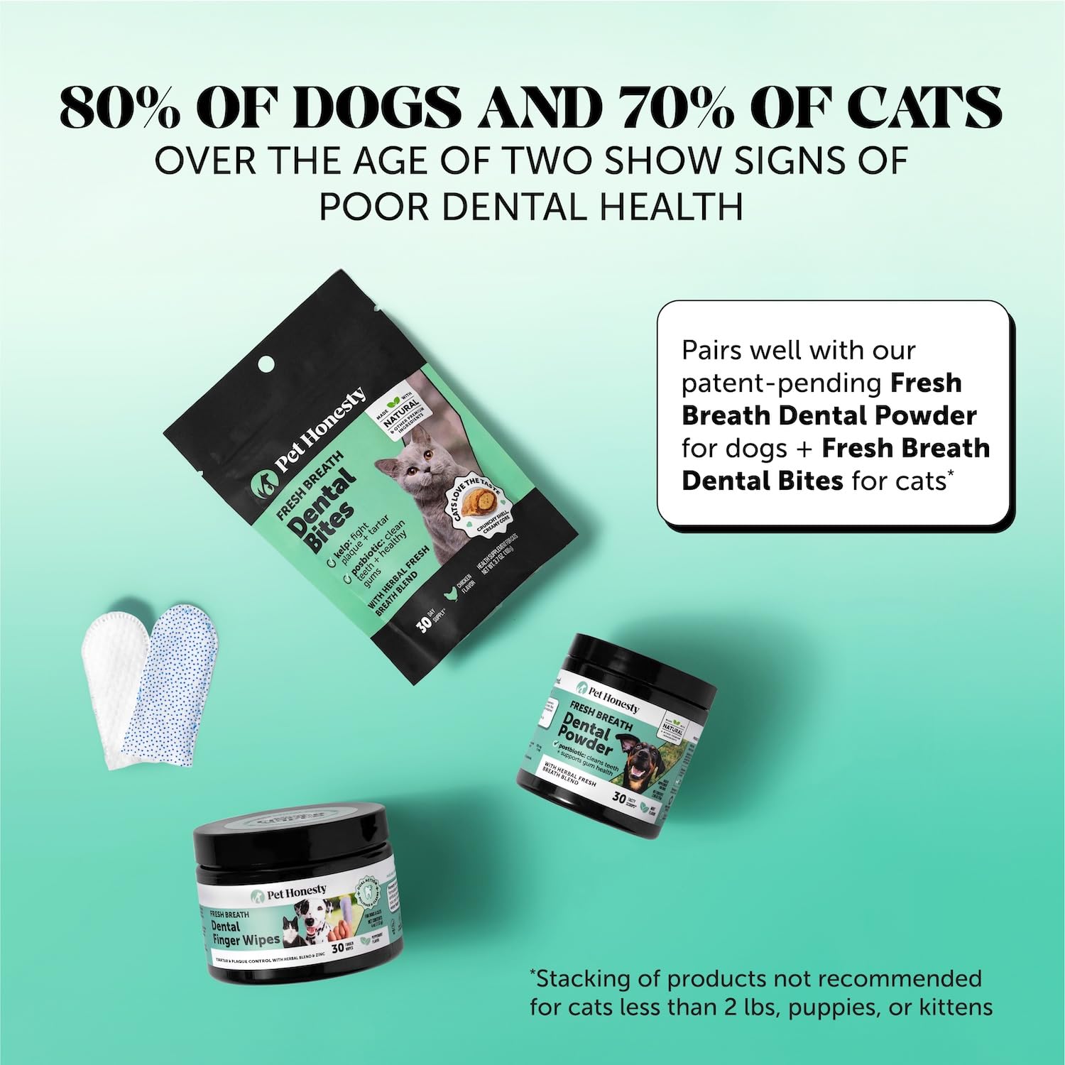 Dog Dental Finger Wipes for Teeth Cleaning Plaque Off - Dental Care for Dogs & Cats, Stain & Tartar Remover for Teeth, Finger Toothbrush Wipes, Fresh Breath & Gum Care with Zinc + Green Tea - 30 ct - image 5