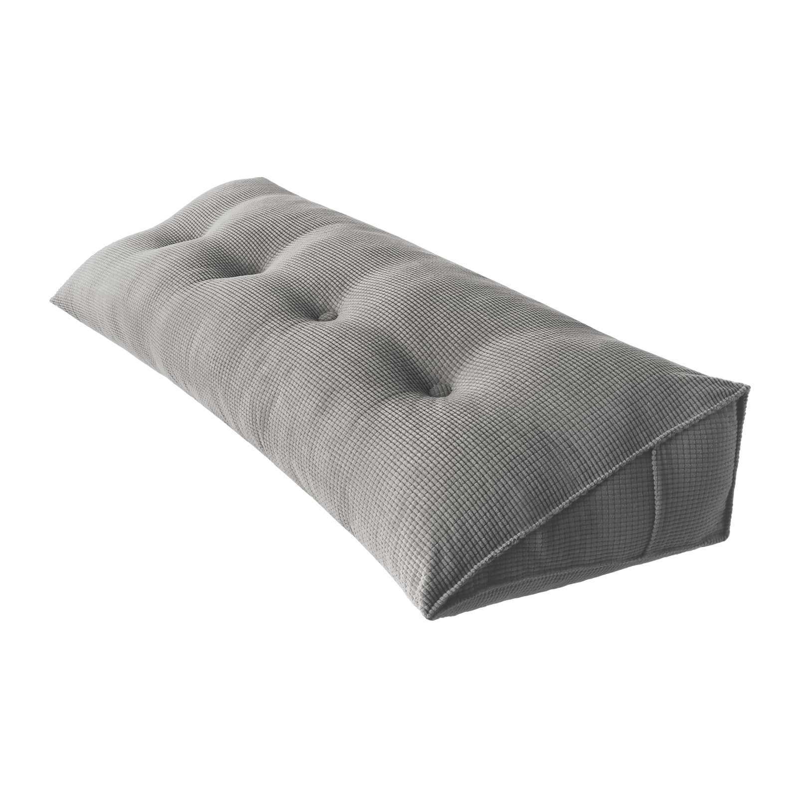 Coussin de tête de lit triangulaire pour repos au lit avec housse amovible Coussin de lecture pour positionnement du dossier – Coussin de lecture pour s'asseoir dans le lit-120*50*20 cm-gris