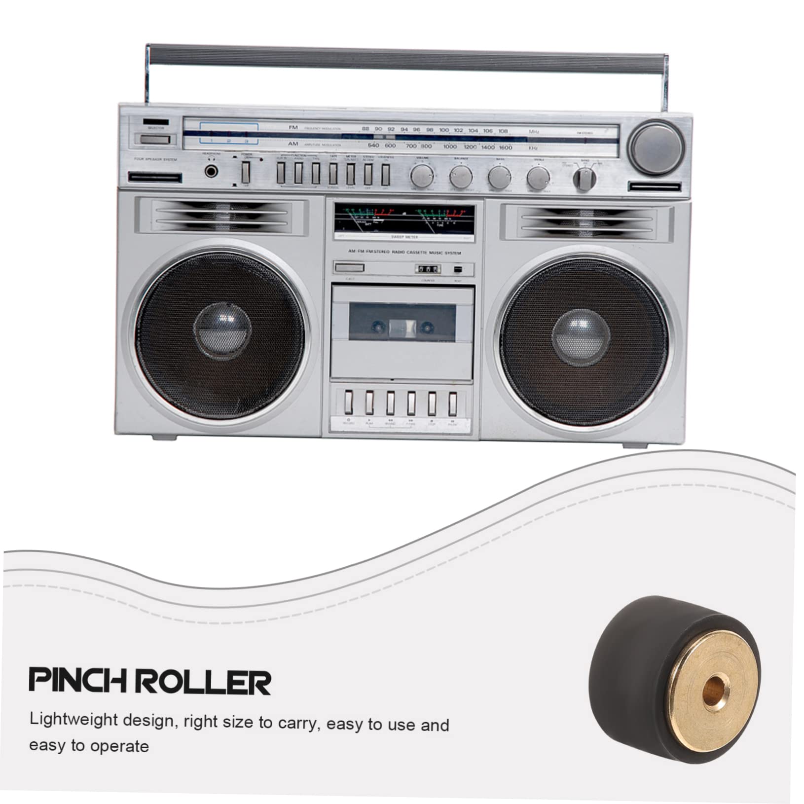 Rouleau Pinceur pour Magnétophone Cassette Noir en Cuivre et Caoutchouc, Léger et Facile à Utiliser, Réparation D'enregistreur à Pincement