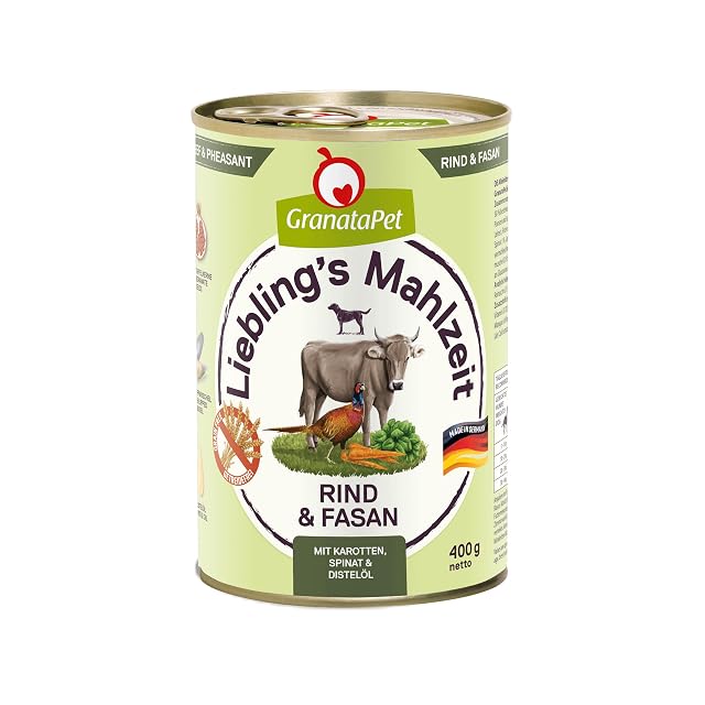 GranataPet Liebling's Mahlzeit Rind & Faisán, Comida húmeda para Perros