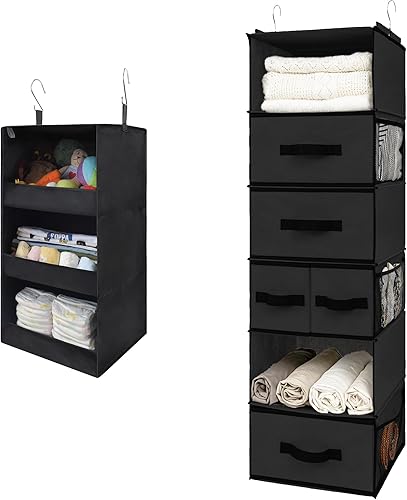 GRANNY SAYS Paquete de 1 organizador de armario con estante colgante y 1 organizador colgante con cajones